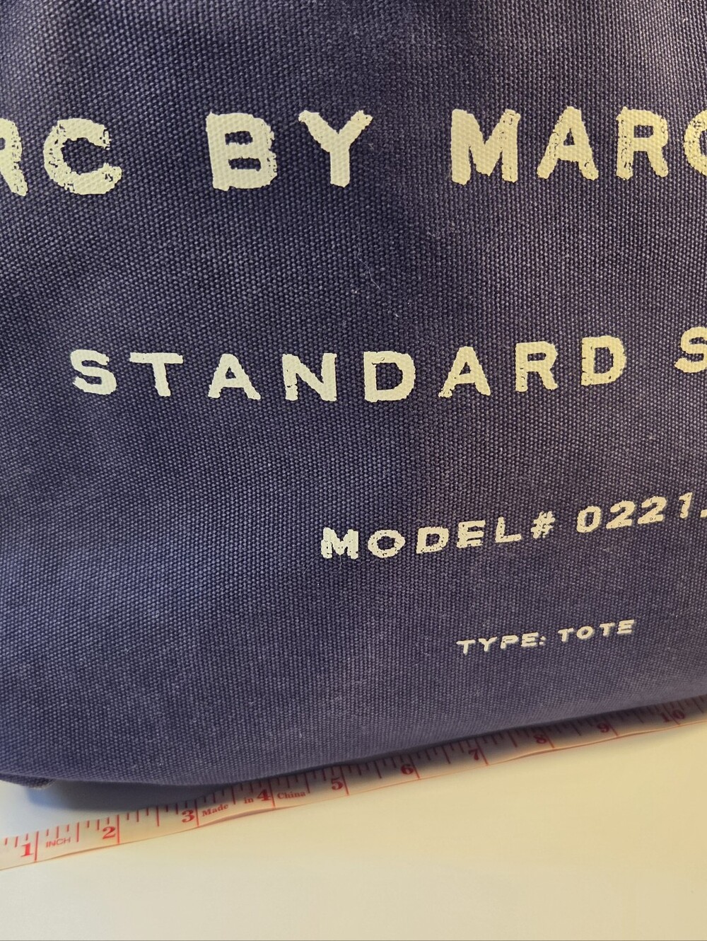 Marc by Marc Jacobs Navy Canvas Logo Tote - Picture 6 of 12